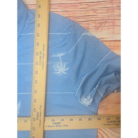 Travis Mathew Mens Blue Tropical Palm Tree Print Polo XL NWOT - Picture 7 of 7